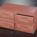 Red Wooden Drawer Chest With Four Drawers And Classic Design