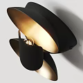 Modern Black and Gold Metal Wall Lamp With Double Sphere Cylindrical Design