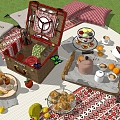 Modern Food Outdoor Picnic Food Fruit 3d model