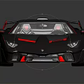 Black and Red Supercar with Sleek Body Red Accents Rear Spoiler and Sporty Wheels