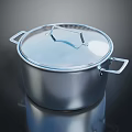 Stainless Steel Cooking Pot With Lid And Two Handles For Kitchen Use