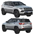 Silver Jeep SUV Front And Rear View 3d model