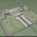 Modern Anlong Station Architectural Design With Streamlined Roof And Glass Curtain Walls