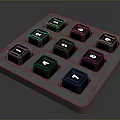 Modern Electronic Numeric Keypad With Black Keys And Blue Metallic Base Design Layout