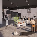 Stylish Clothing Store Interior With Mannequins Clothing Racks Round Display Tables And Plants