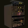 Stacked Computer Server Rack With Multiple Control Panels And Indicator Lights 3d model