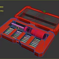 Red Hardware Tool Set With Screwdriver And Multiple Bits In Case 3d model