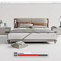 Modern Double Bed 3d model