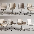 Different Styles Of Modern Office Chairs With Swivel Wheels Ergonomic Backrests And Armrests