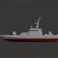 White Rescue Water Transport Vessel With Red Bottom Antenna Green Windows And Red Cross Markings