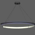 Modern Circular Chandelier With Metal Frame And Illuminated LED Strip For Contemporary Interior