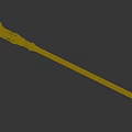 3D Model Of Decorative Long Staff With Spherical Top And Detailed Structure