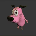 Cute Pink Dog Doll With Big Eyes And Adorable Cartoon Expression