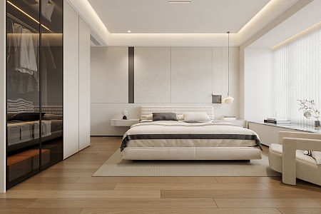 Modern Minimalist Bedroom 3d model