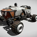 CRL 13 Rugged Exploration Rover With Large Wheels Metallic Body And Orange Cockpit