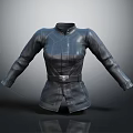 Women's Fitted Leather Jacket with Stand Collar Belted Waist and Long Sleeves