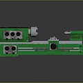 Green Lathe Machine With Control Panel Spindle And Reflective Surface