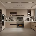 Modern Kitchen Interior With Matte Cabinets Island Counter Appliances And Large Windows