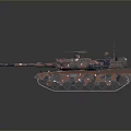 Modern Military Tank Design With Digital Camouflage And Turret Features On Dark Surface