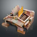 Tank Internal Mechanical Structure Detailed Model With Disassembled Metal Components And Texture Details