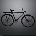 Vintage Bicycle With Black Frame Brown Seat Red Handlebars And Black Wheels