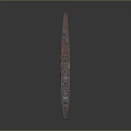 3D Warship Model with Gray Upper Hull Red Bottom Turrets Chimneys and Deck Details