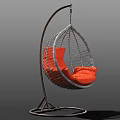 Modern Woven Hanging Chair With Metal Frame And Colorful Cushion Options