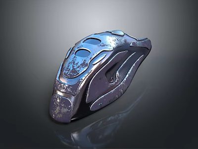 Metallic Sculptural Object With Streamlined Design Glossy Curved Surface And Hollow Sections 3d model