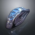 Metallic Sculptural Object With Streamlined Design Glossy Curved Surface And Hollow Sections