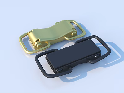 Simple Design Metal Buckles For Daily Use With Gold And Black Colors 3d model