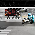 CFMOTO Exhibition Booth Interior With Modern Lighting And Motorcycle Displays
