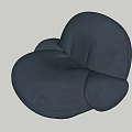Dark Blue Single Sofa With Rounded Design And Plush Velvet Fabric For Living Room