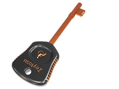 Black And Brown Electronic Key With ZER103N Logo And Button Design 3d model