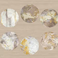 Round Carpets with Abstract Gold Beige Marble Patterns for Modern Home Decor 3d model