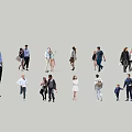 Modern 2d Characters Material Characters Tourist Characters Parent-Child Characters 3d model