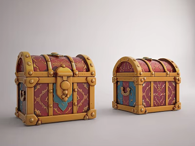 European Style Retro Treasure Box Modern Treasure Box Retro Jewelry Box European Style Storage Box European Style Treasure Box 3d model