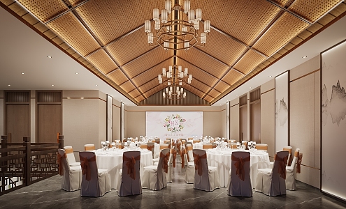 New Chinese Banquet Hall 3d model