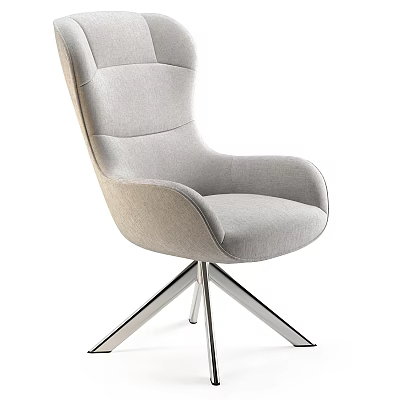 Modern Office Chair With High Back Fabric Upholstery And Metal Star Base 3d model