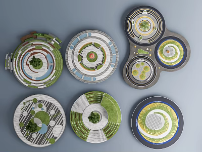 Landscape Park Pocket Park Landscape Park Children's Playground Activity Square Community Circular Park 3d model