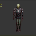 Dark Striped Jacket And Green Pants Futuristic Tech Inspired Clothing Design