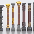 Panlong Pillar Carving Dragon Pillar Stone Pillar Chinese Style Pillar Copper Pillar Chinese Style Pillar Landscape Pillar Garden Pillar 3d model