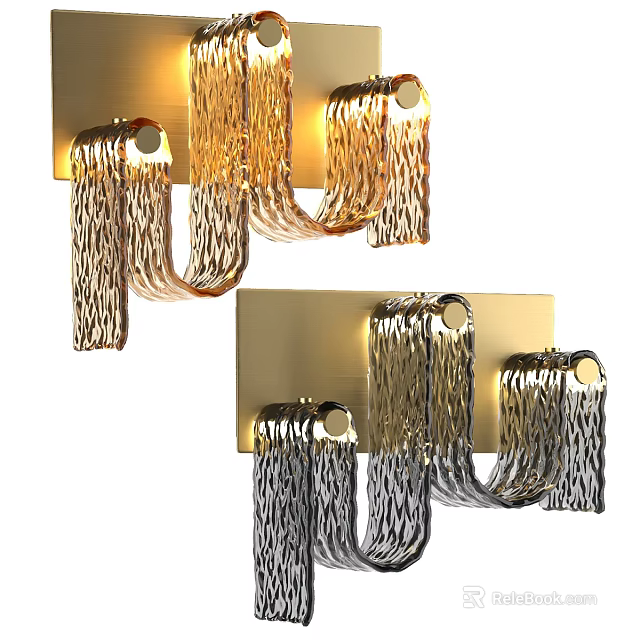 Modern Metallic Tassel Design Wall Lamps in Gold and Silver for Home Decoration 3d model 