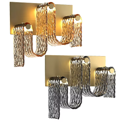Modern Metallic Tassel Design Wall Lamps in Gold and Silver for Home Decoration 3d model