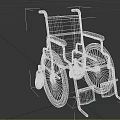 Vintage Wheelchair With Metal Frame Wooden Armrests Black Seat Large Small Wheels And Footrests