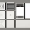Decorative Interior Panels With Grilles Geometric Patterns Vents And Plain Designs 3d model