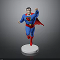 Superman 3D Model Figure In Blue Red Costume On White Base