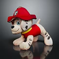Cute Dalmatian Dog Plush Toy With Red Hat And Red Vest For Children