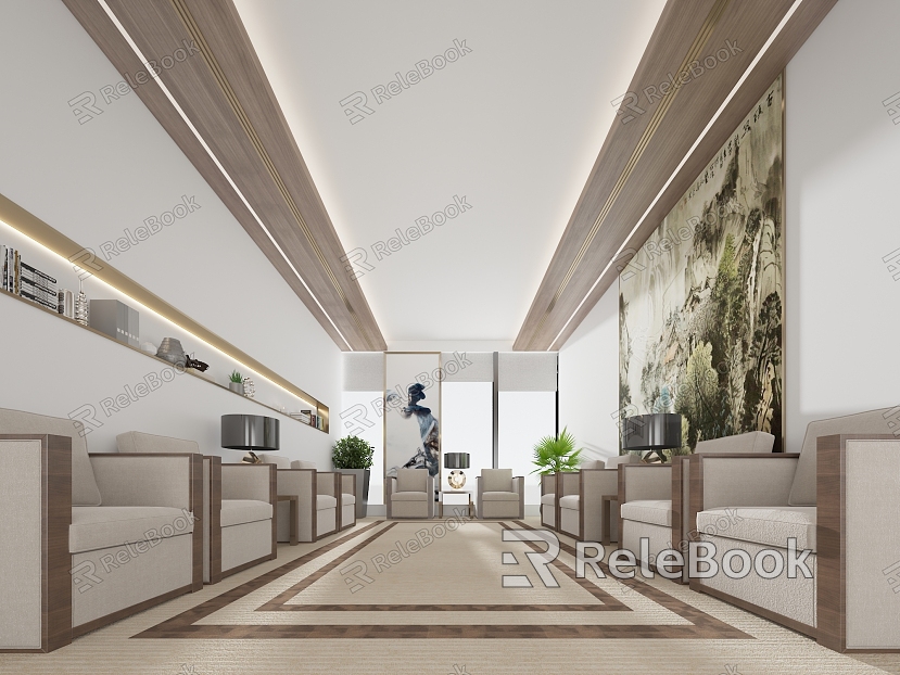 New Chinese Reception Room VIP Reception Room model