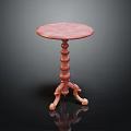 Round Pink Dining Table For Home Interior With Decorative Wooden Legs And Elegant Design