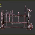 Weapon Rack Cold Weapon Sword Halberd Axe Hook Fork Spear Trident 3d model